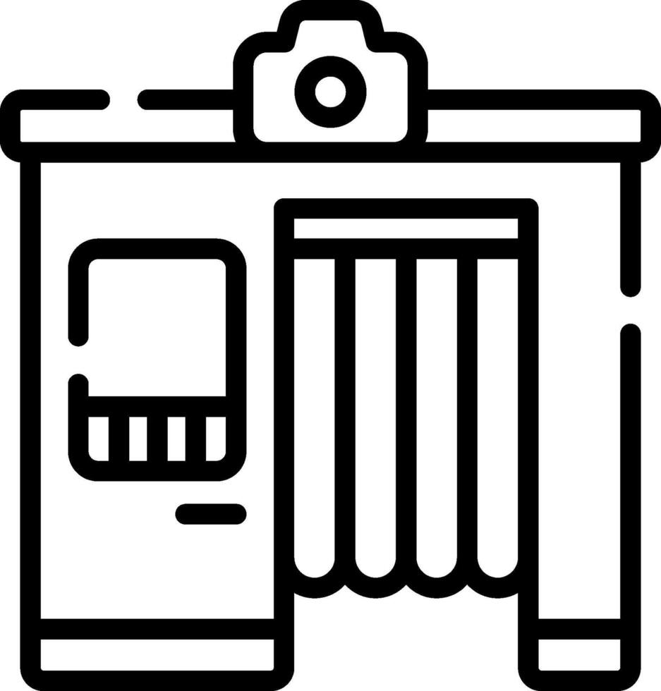 A black and white line drawing of a door vector