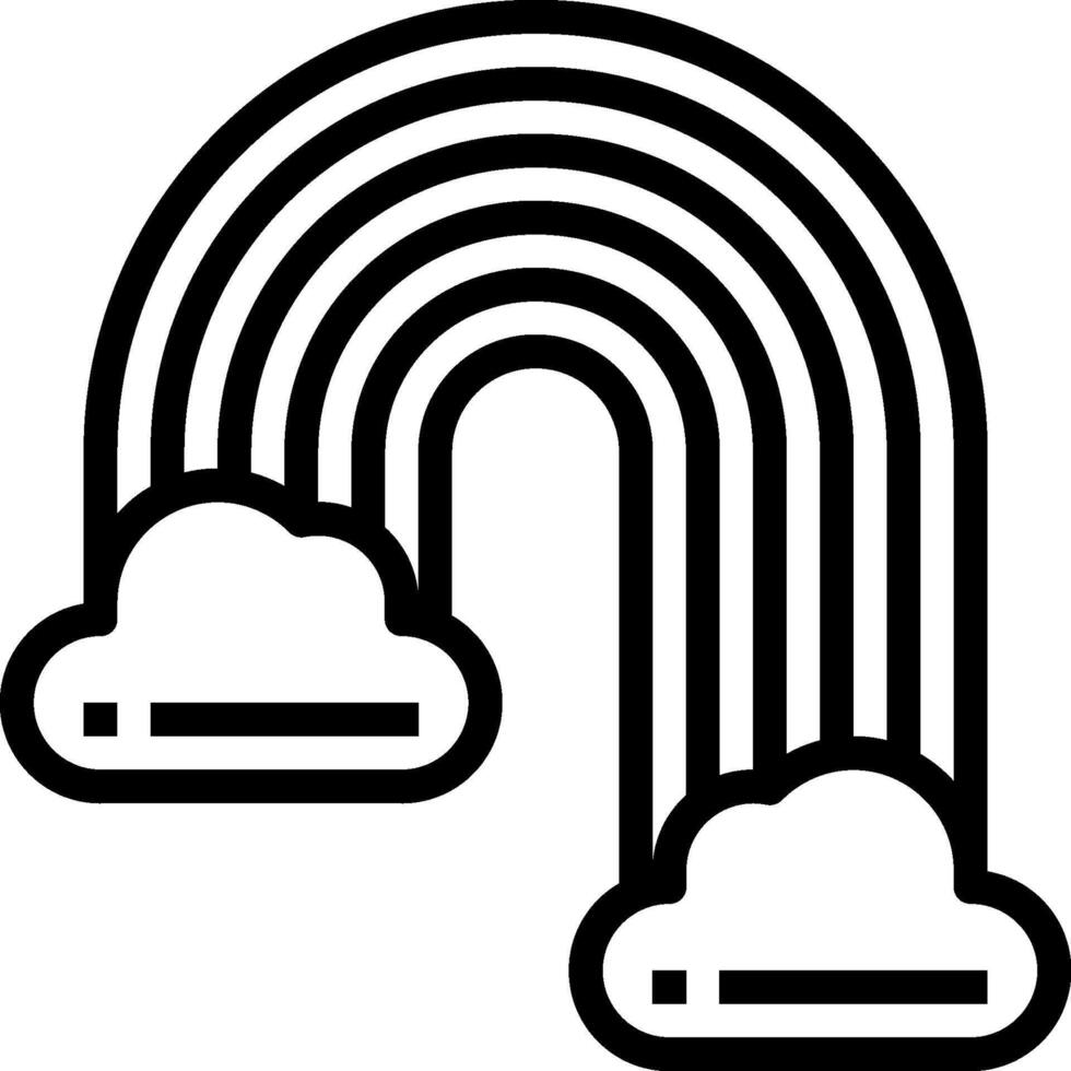 A black and white illustration of a rainbow vector