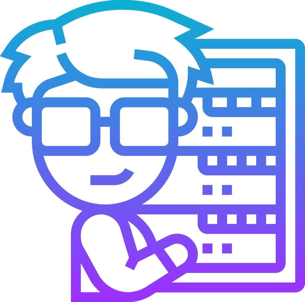 A man with glasses holding a computer vector