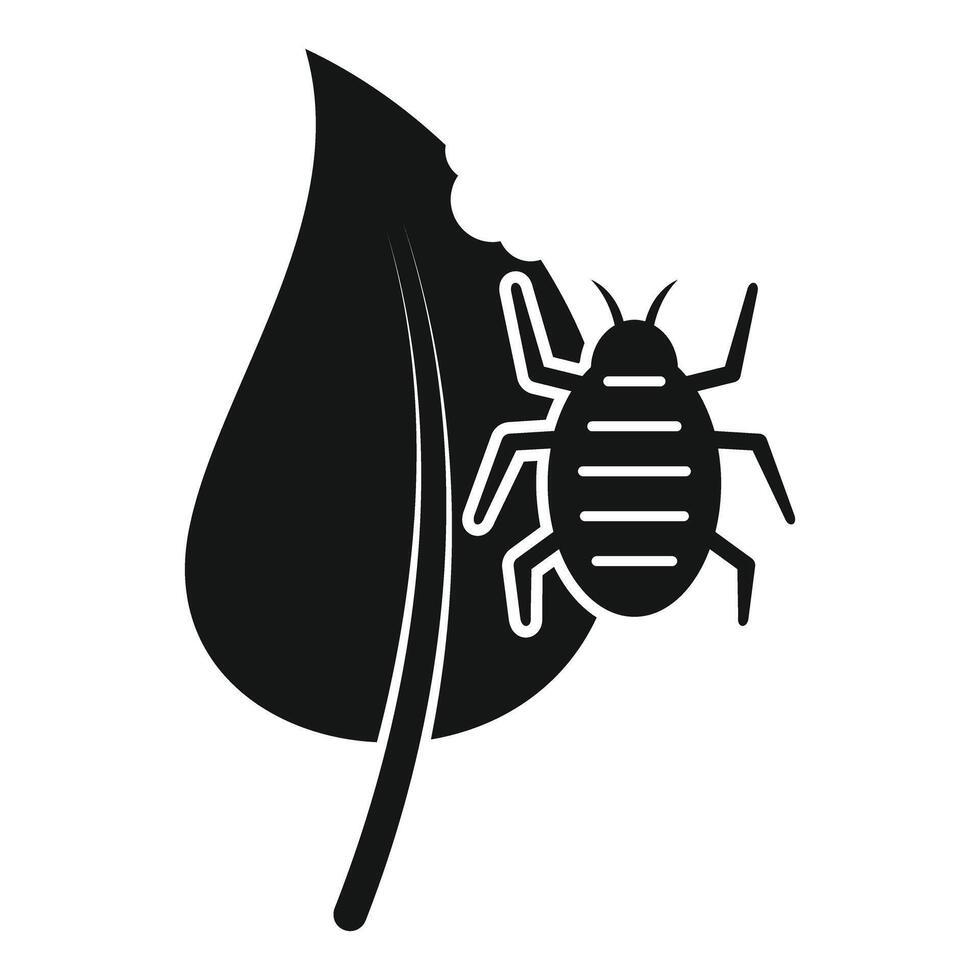 Colorado potato beetle eating leaf icon simple style vector