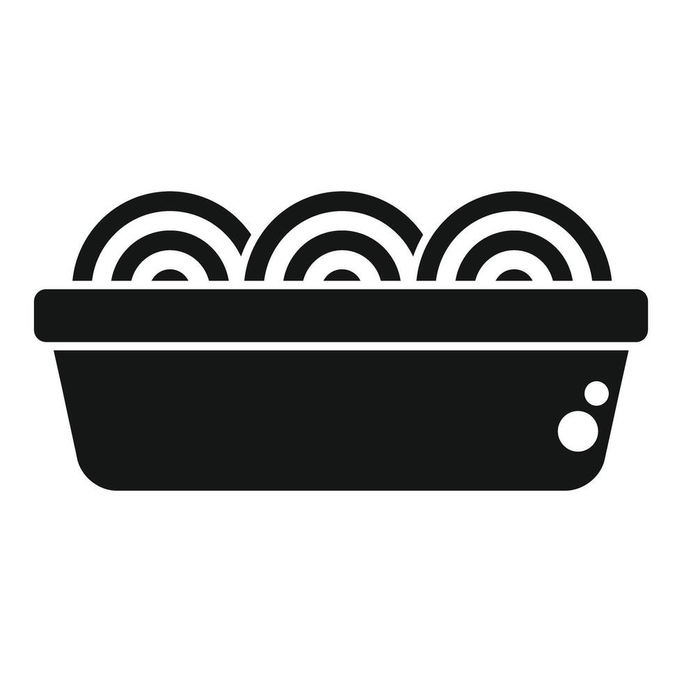Plastic container filled with cooked instant noodles vector