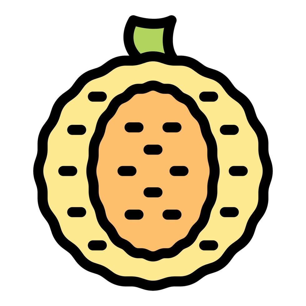 Half pepino melon showing seeds inside vector