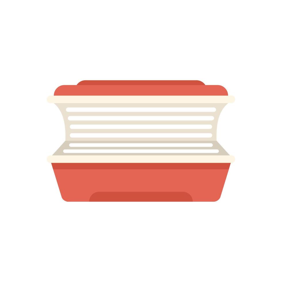Open empty plastic lunch box food container storage vector