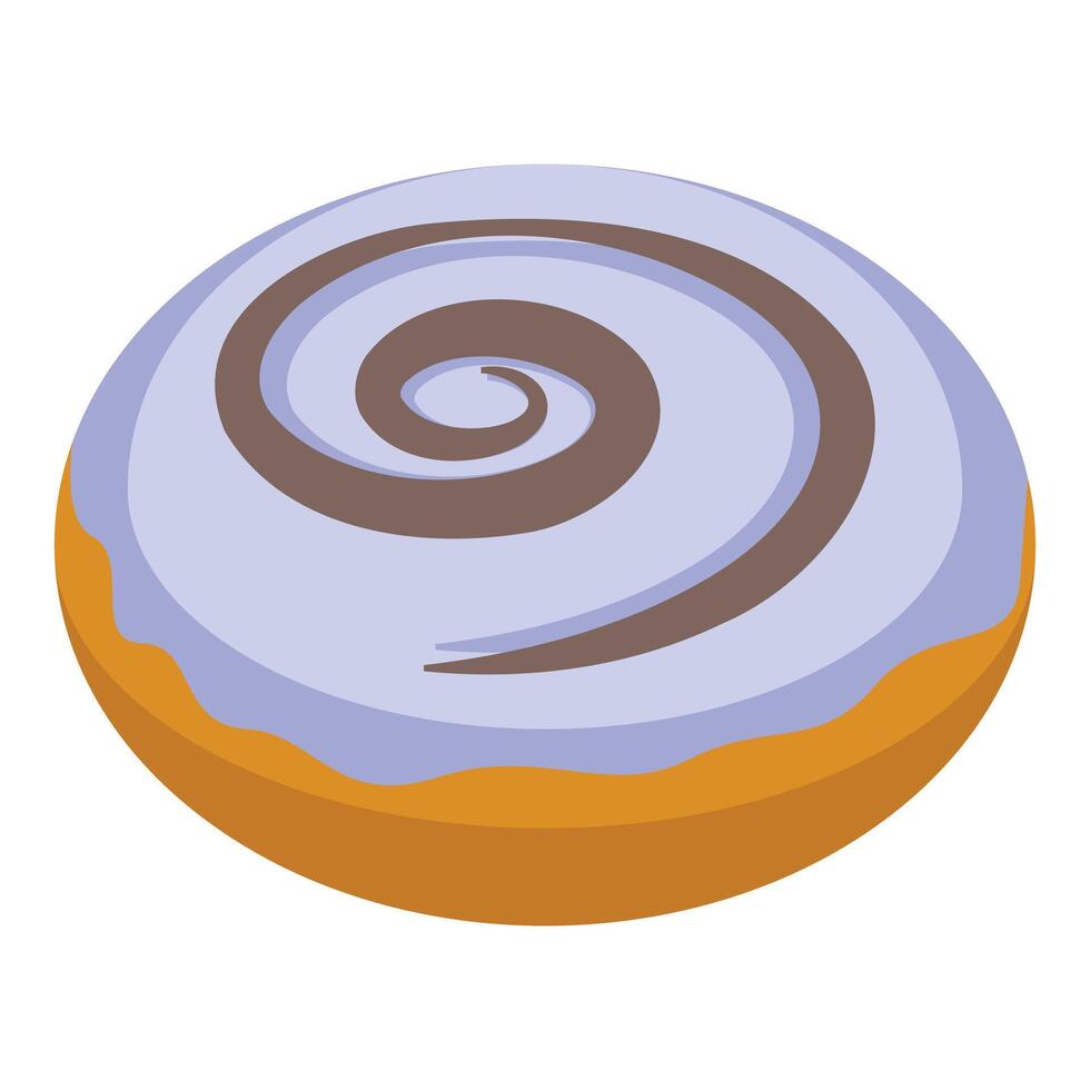 Blueberry cheesecake donut with swirl icing is delicious dessert vector