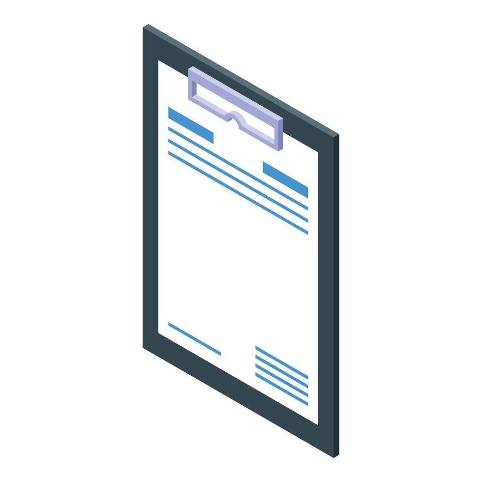 Clipboard with paper sheet for business plan or contract signing vector