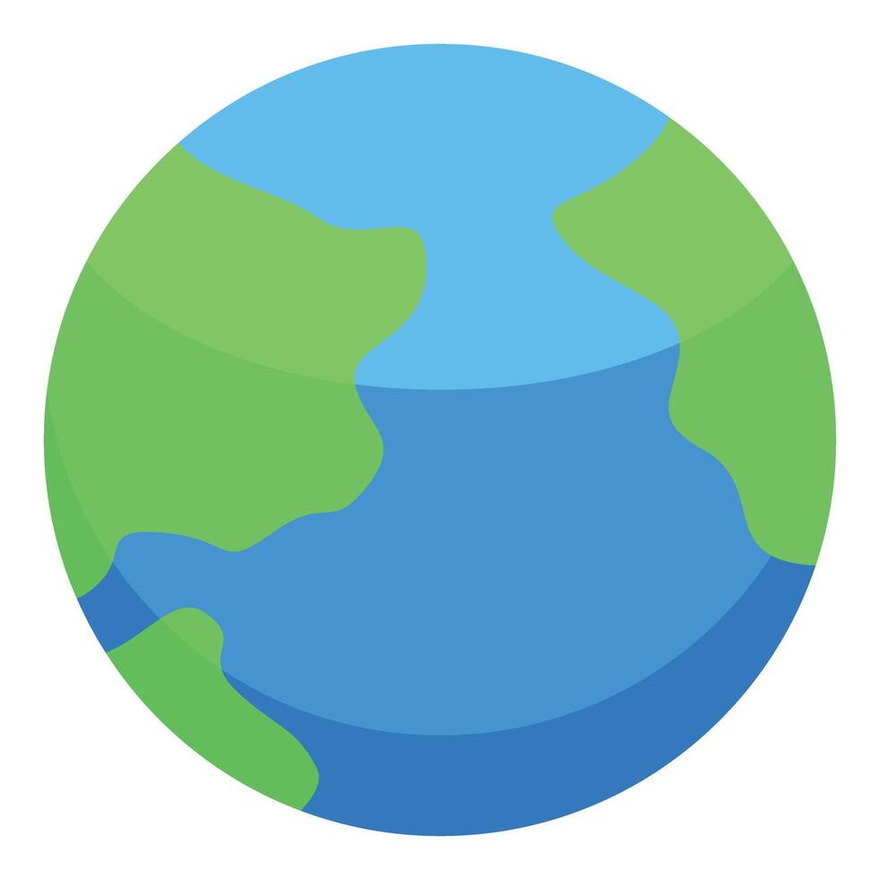 Green and blue earth globe showing oceans and continents vector