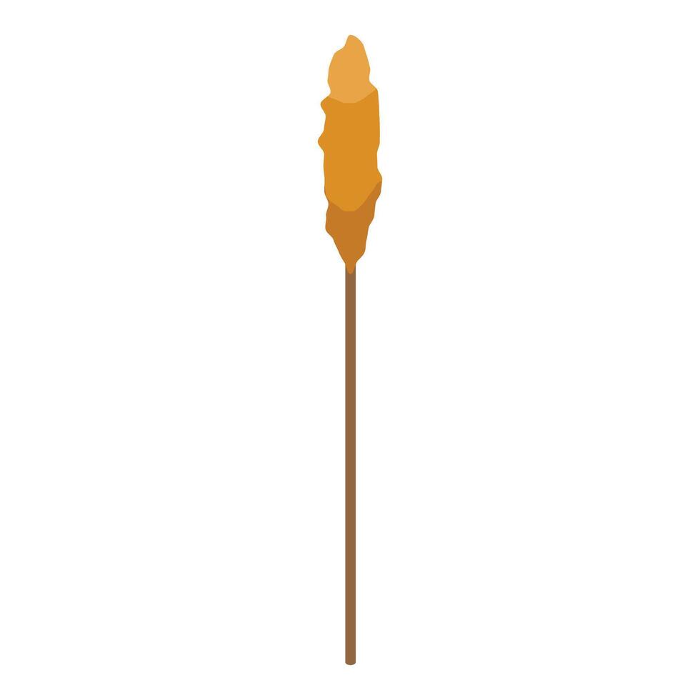 Crispy fried corn dog on a stick standing up right vector