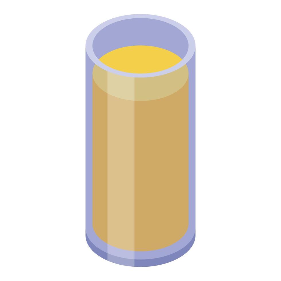 Glass containing freshly squeezed apple juice isometric icon vector