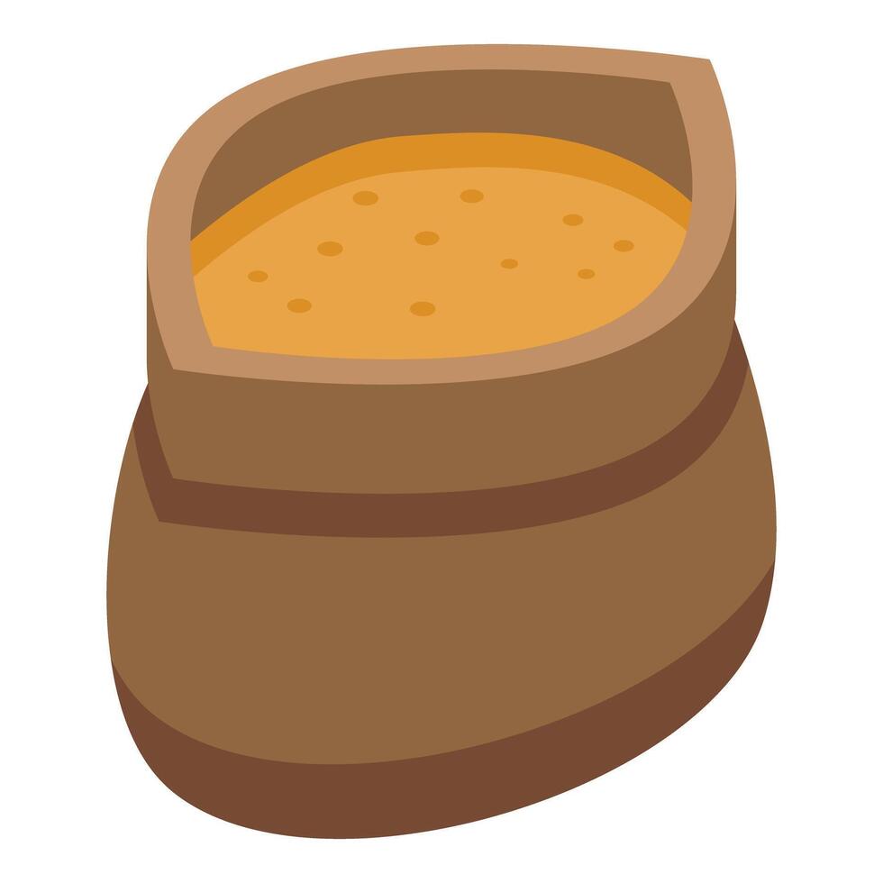 Full sack of grain representing agriculture and farming vector