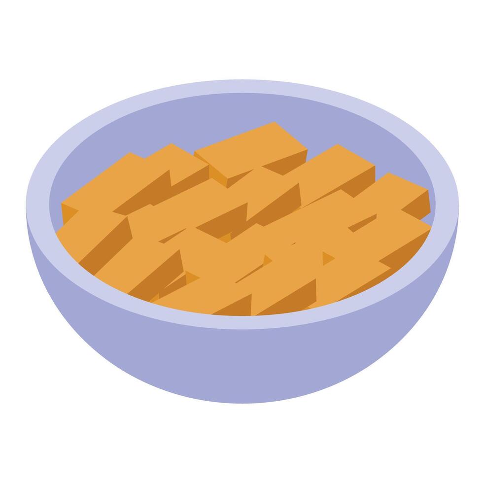 Bowl containing croutons for soup or salad dressing vector