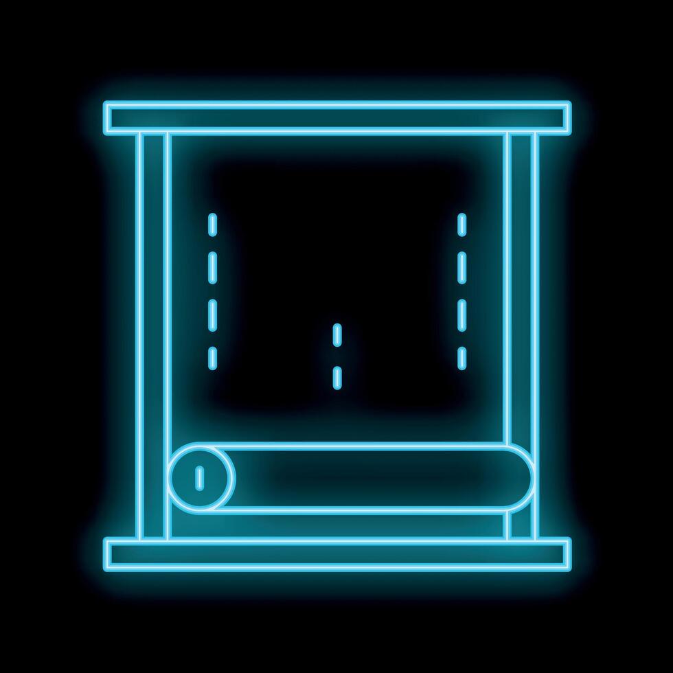 Glowing neon line representing a football table on an isolated black background vector