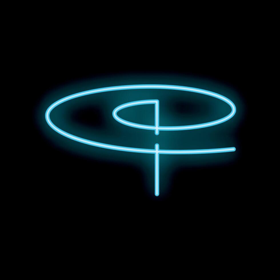 Blue neon sign representing the concept of location tracking vector