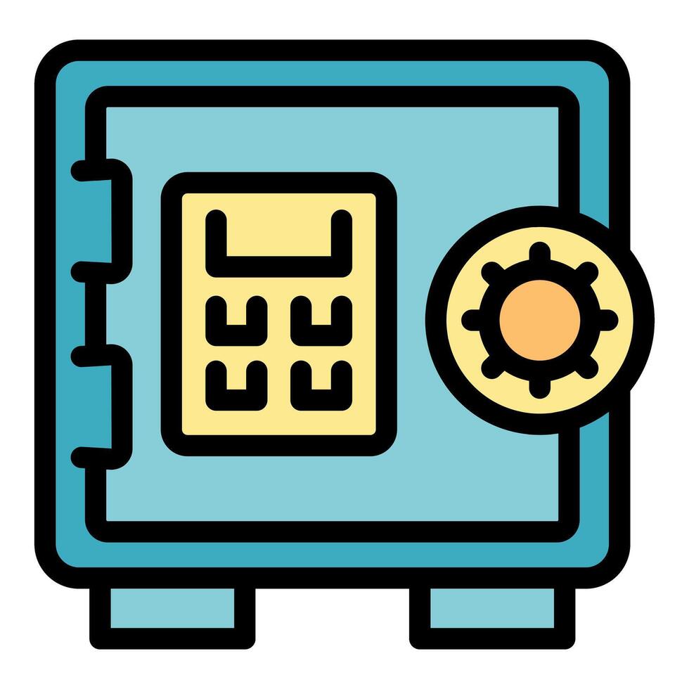 Secure money storage system with electronic lock and settings icon vector