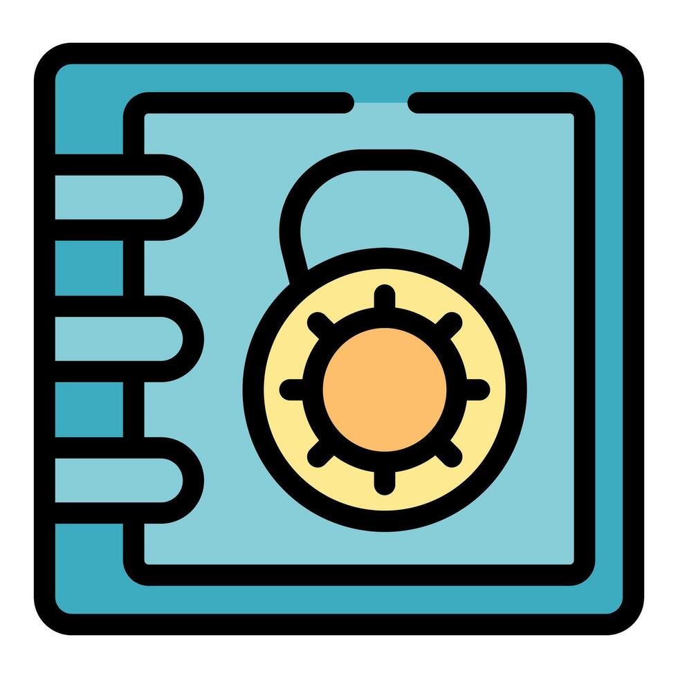 Diary with combination lock keeping secrets safe vector
