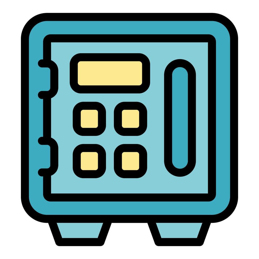 Modern electronic safe with keypad and display for home security vector