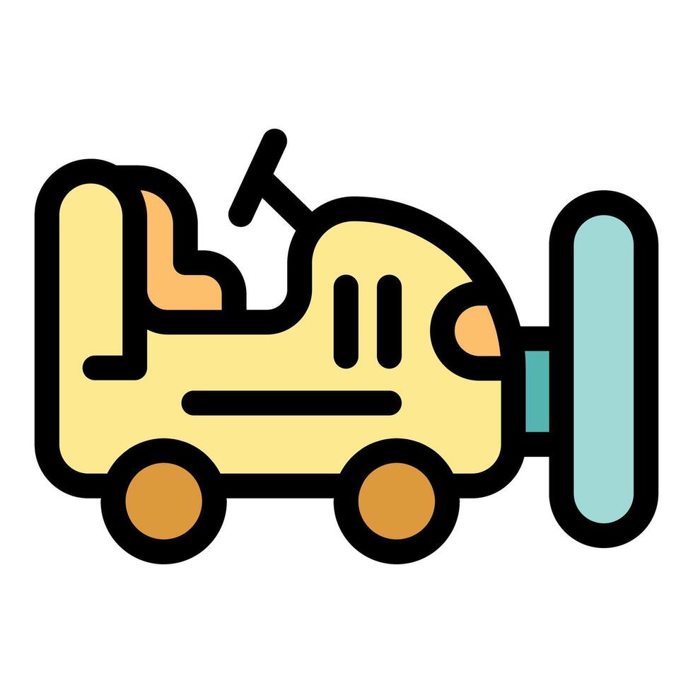 Yellow airplane toy with propeller for playing vector