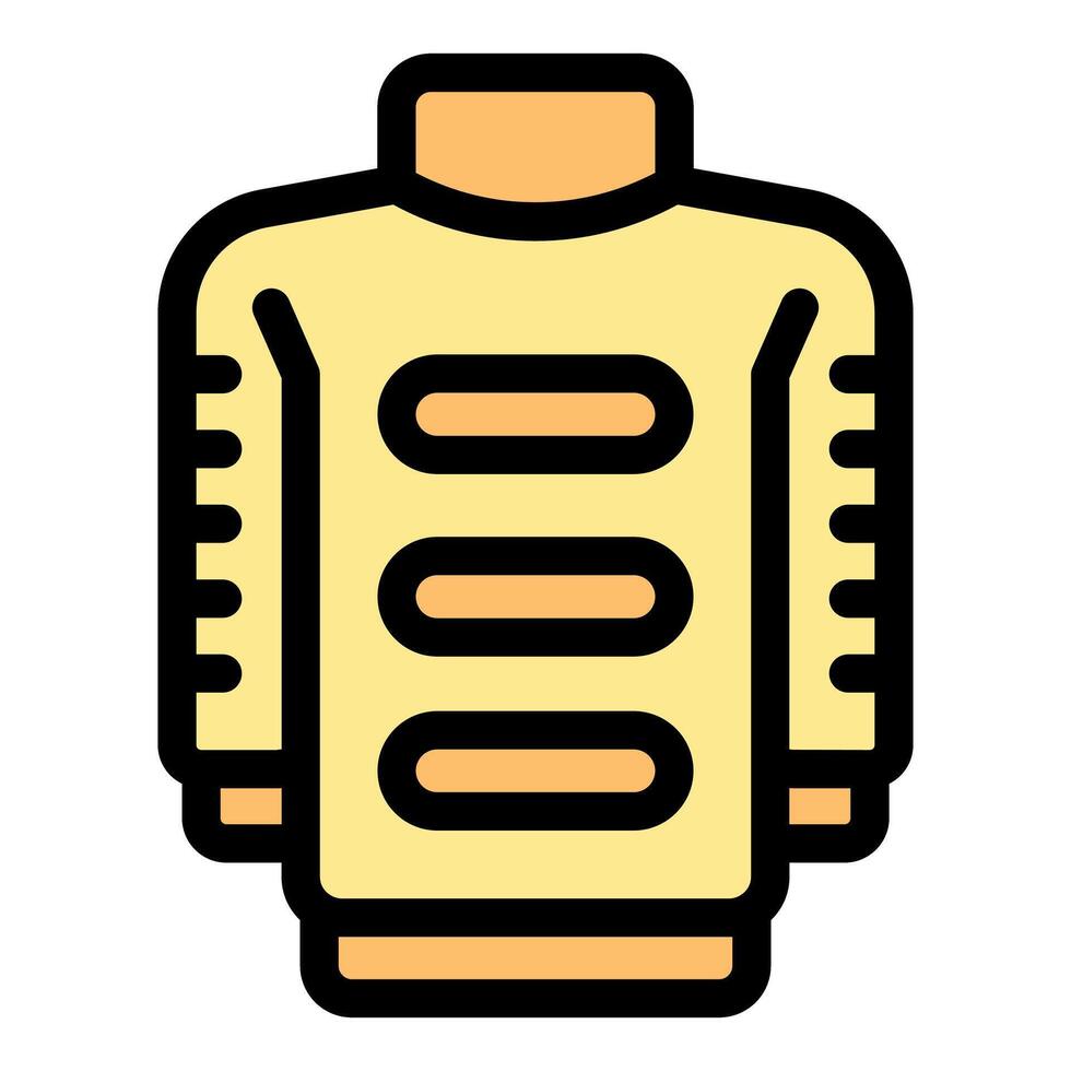 Yellow long sleeve thermal underwear with stripes icon vector