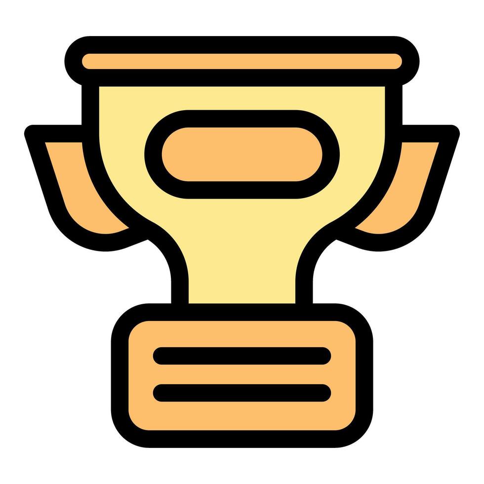 Golden cup award celebrating first place victory vector