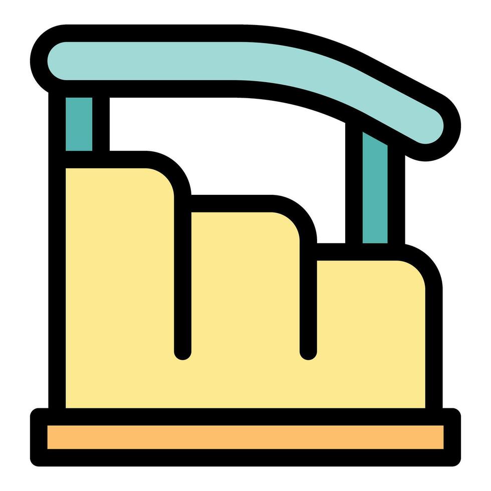 Simple vector icon of a sand castle with three towers and a curved roof