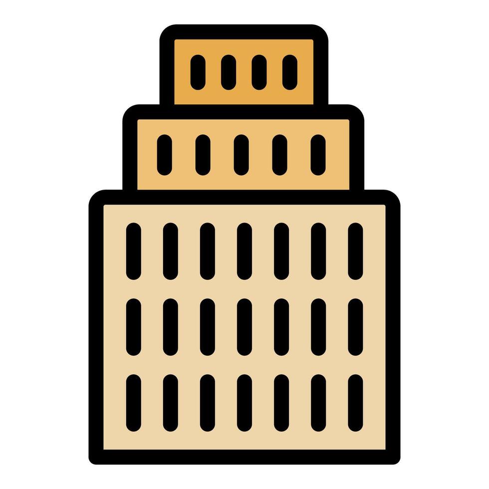 Modern building with rooftop windows showing urban architecture vector