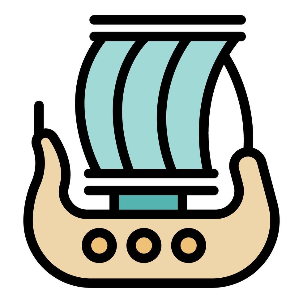 Drakkar viking ship sailing on the sea waves vector
