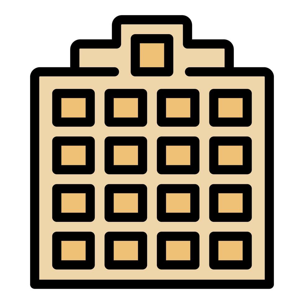 Modern apartment building facade with square windows icon vector