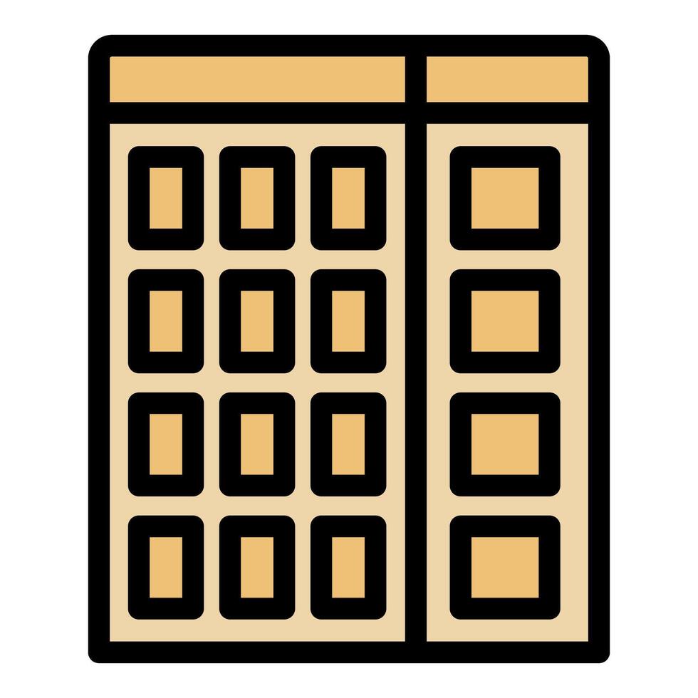 Multi storey building facade with many windows representing modern architecture vector
