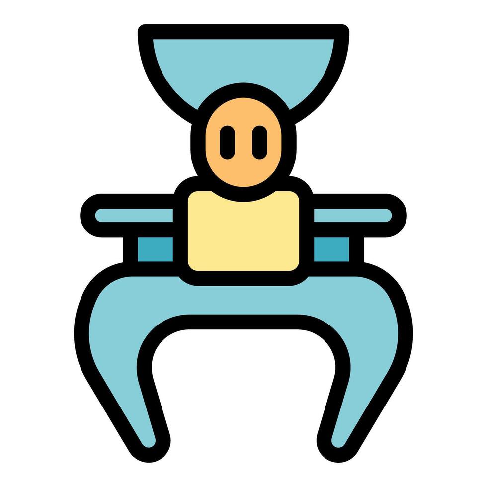 Robot claw arm holding microchip, artificial intelligence icon vector