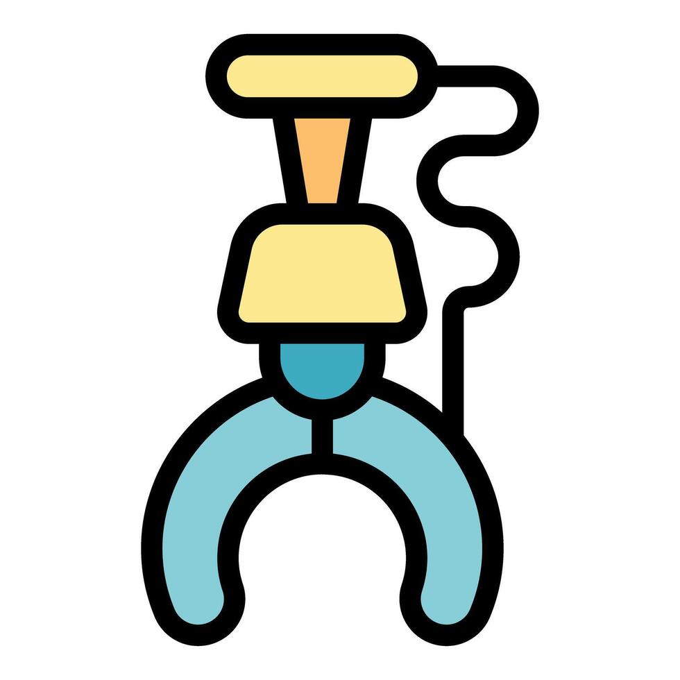 Robotic arm holding empty claw machine icon color outline vector
