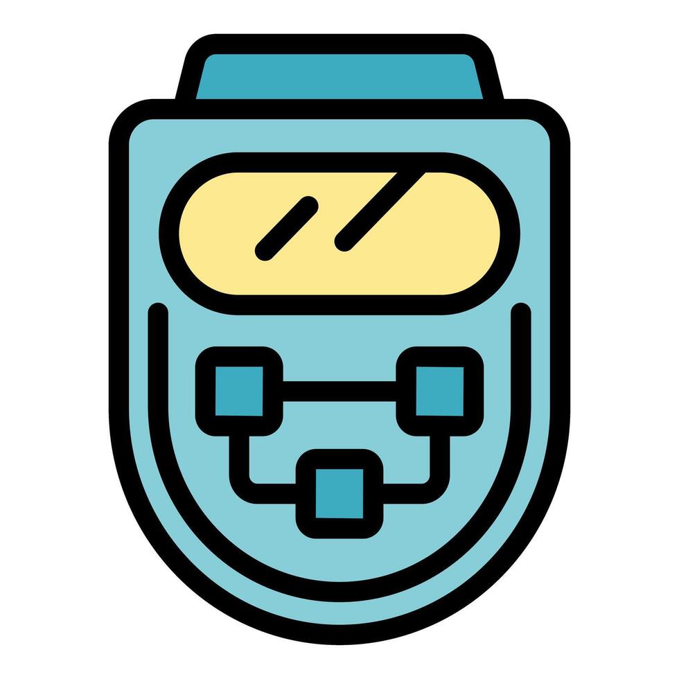 Electronic security system control panel icon showing squares connected by lines displaying security system status vector