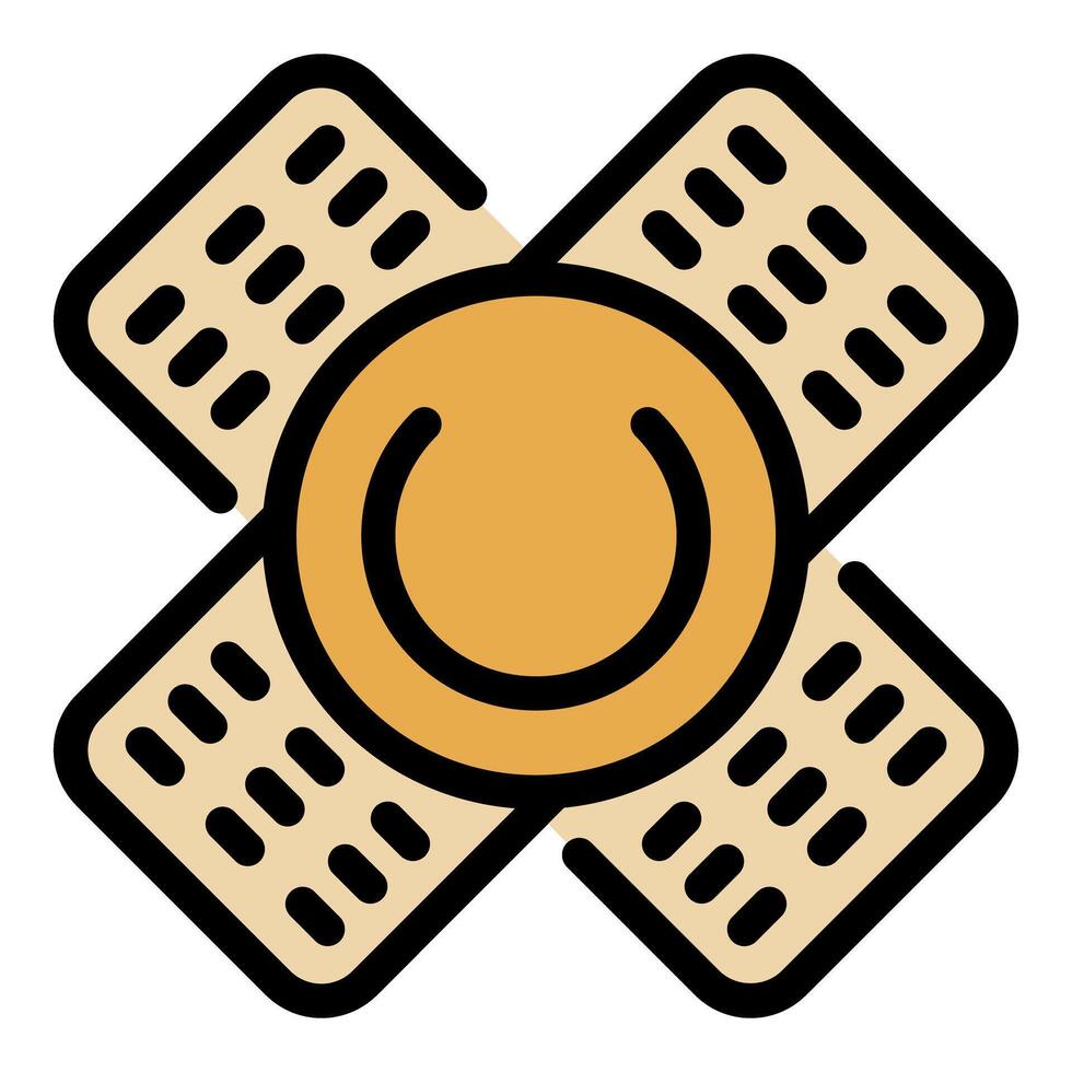 Adhesive bandage forming a power button symbol vector