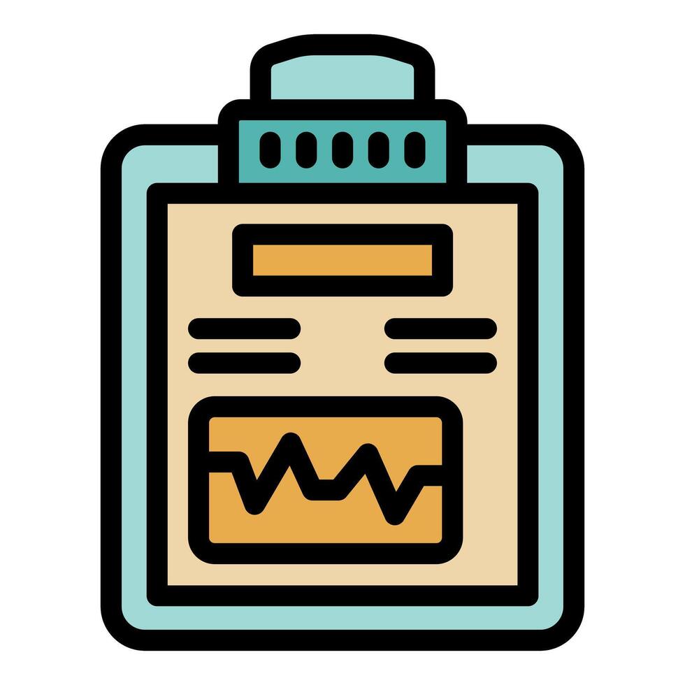 Medical clipboard showing patient card with cardiogram data vector