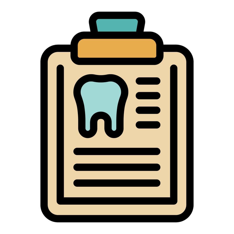 Dentist clipboard showing tooth icon, outline style vector