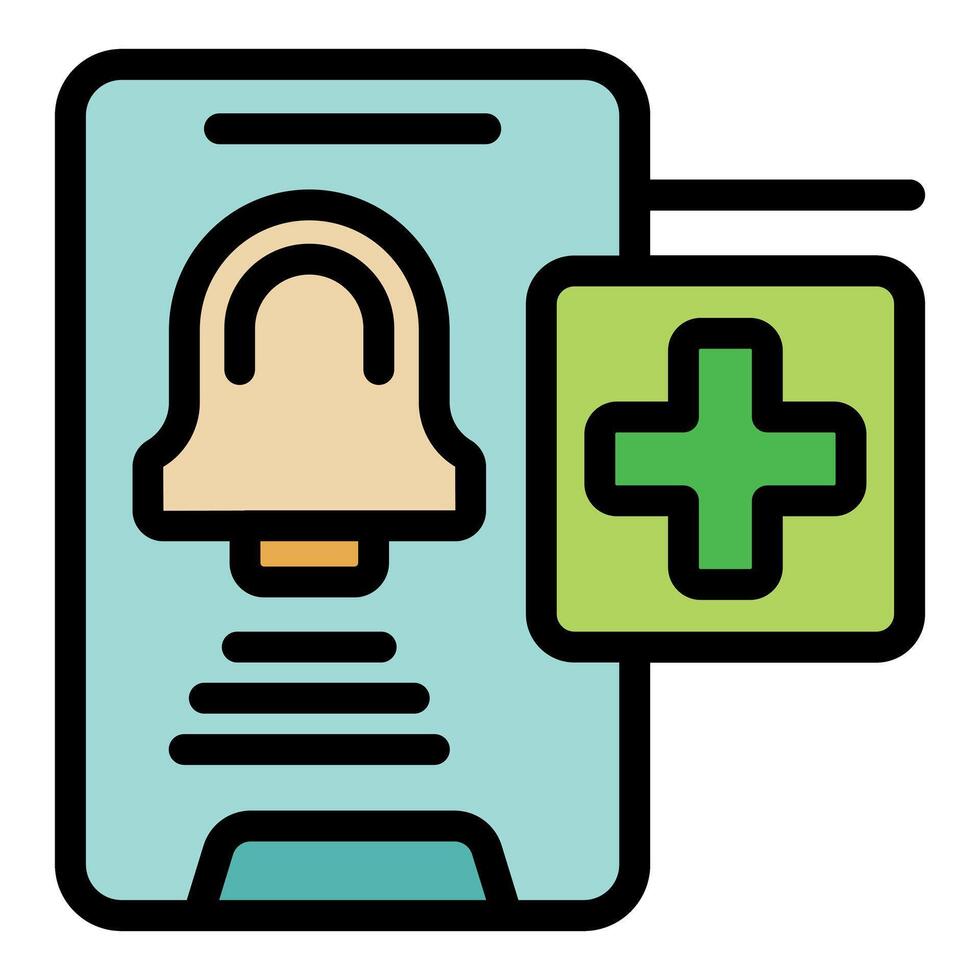 Online doctor appointment app showing bell notification icon vector
