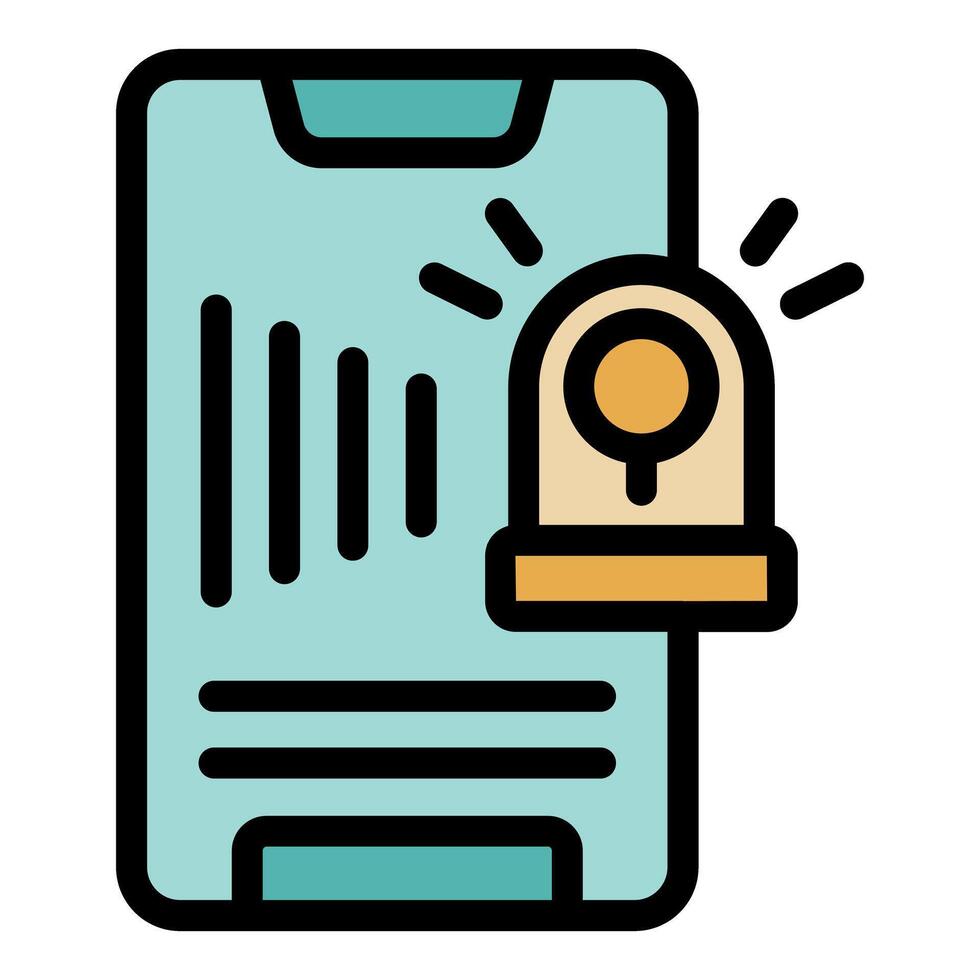 Smartphone showing growing chart with alert signal icon vector