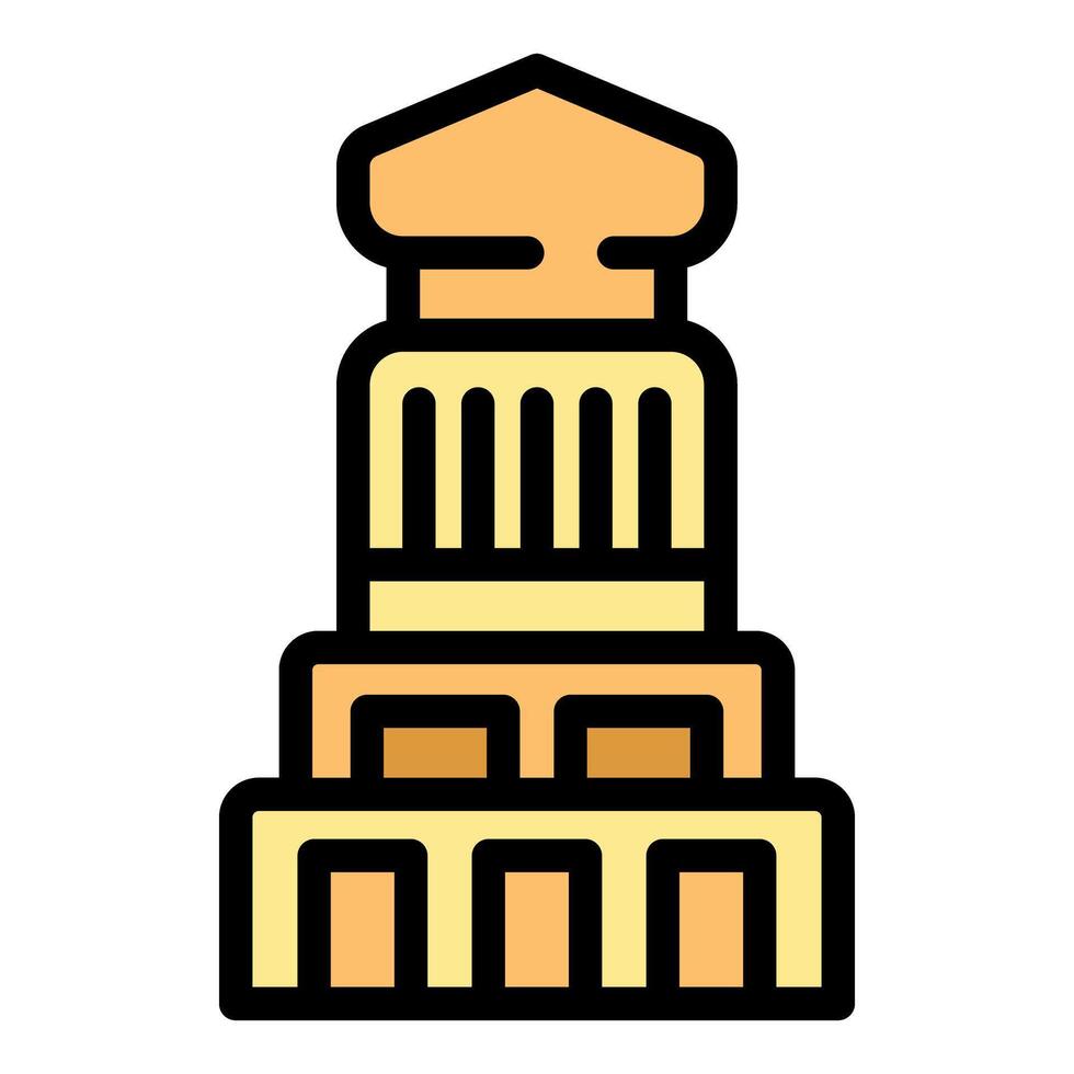 Ancient greek building with columns structure standing tall vector
