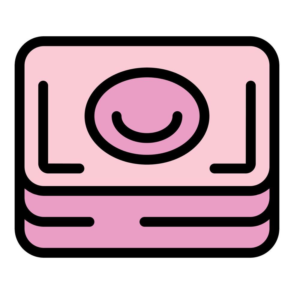 Stack of cash money banknotes with smiling face showing financial success vector