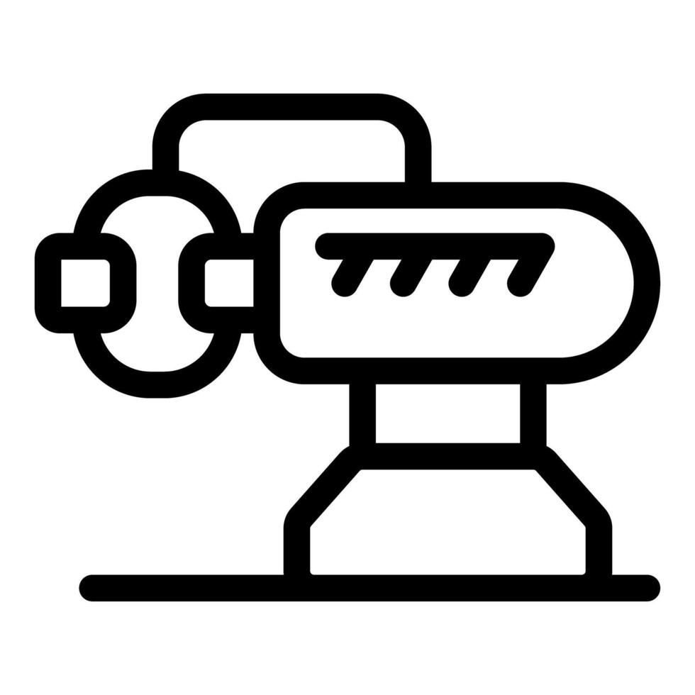 Electric hand planer standing on surface with wire icon outline vector
