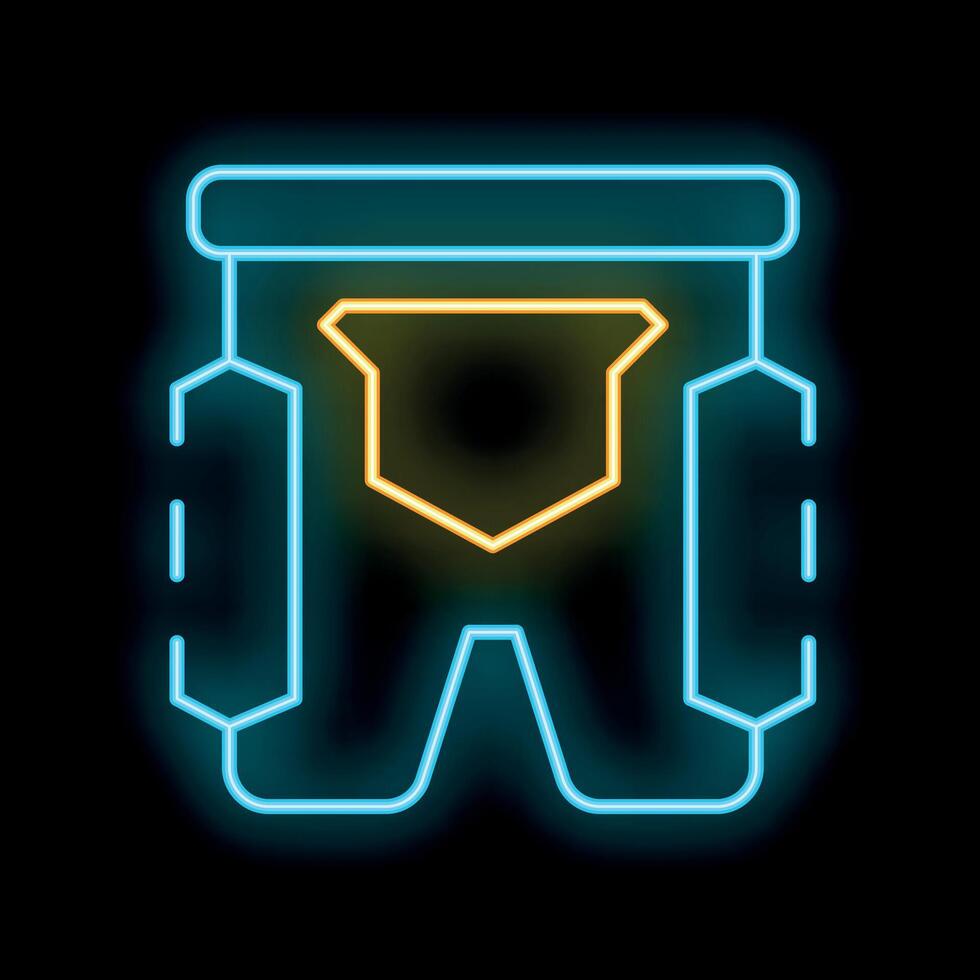 Neon icon of protective boxing groin protector showing concept of safety vector