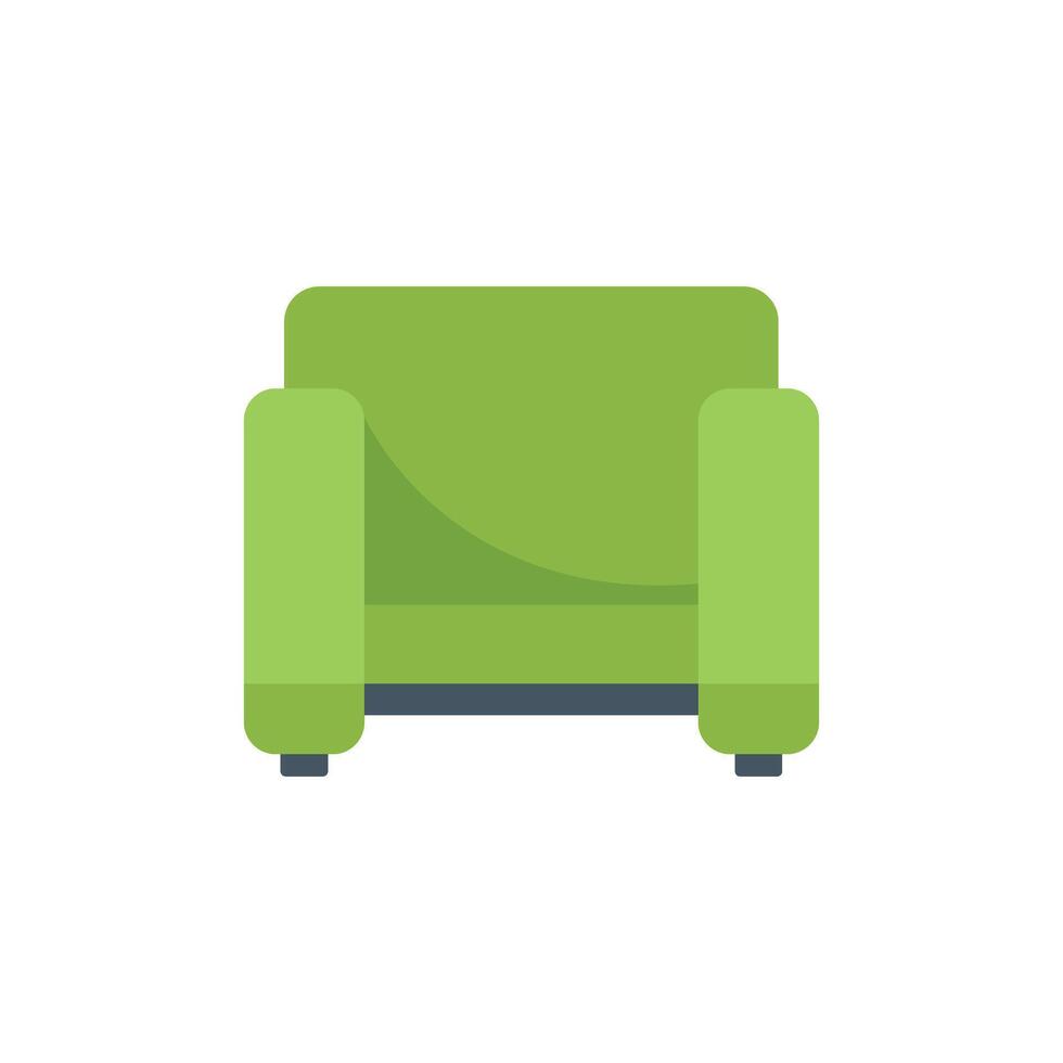 Green comfortable armchair providing relaxation at home vector