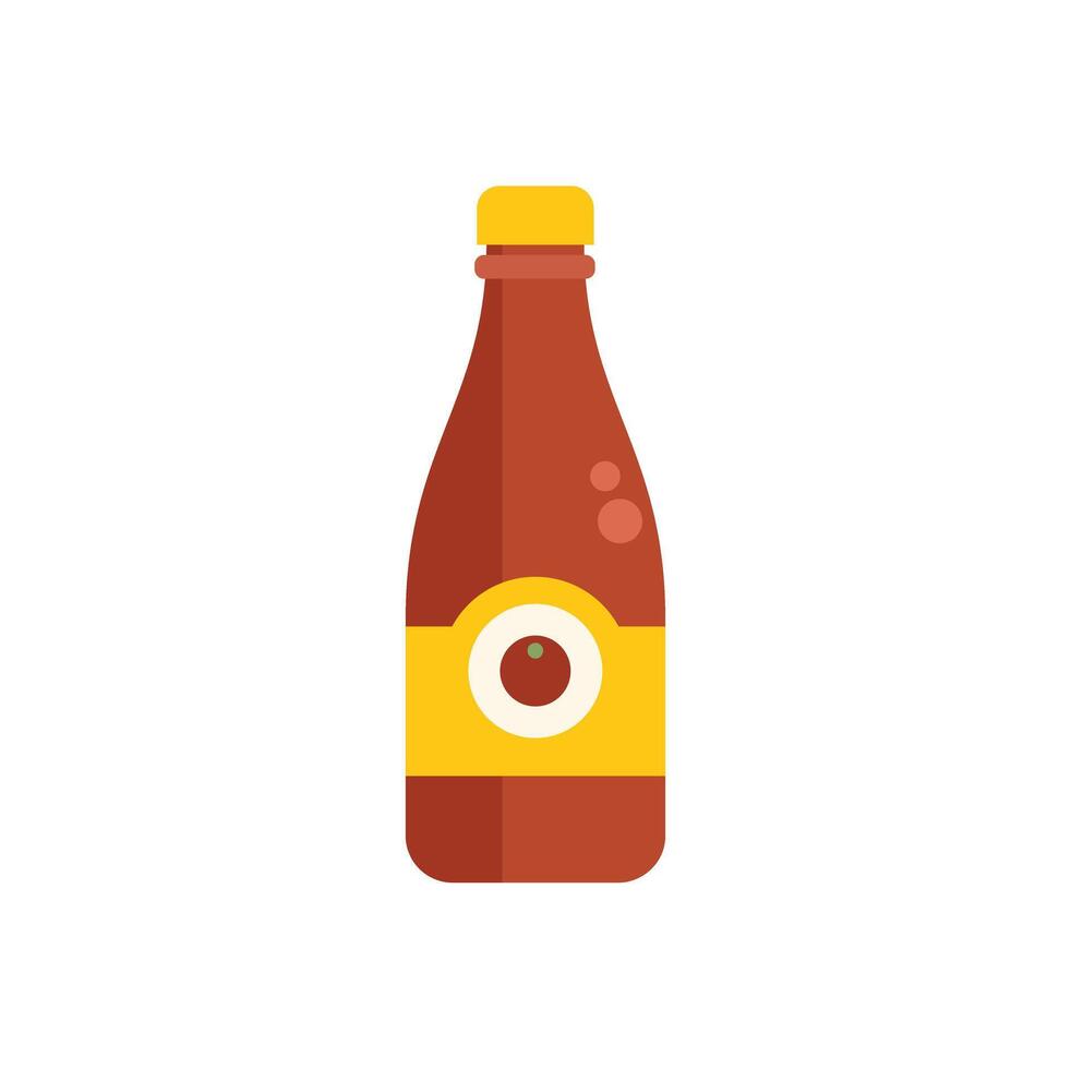 Glass bottle containing sparkling cranberry juice with yellow label vector