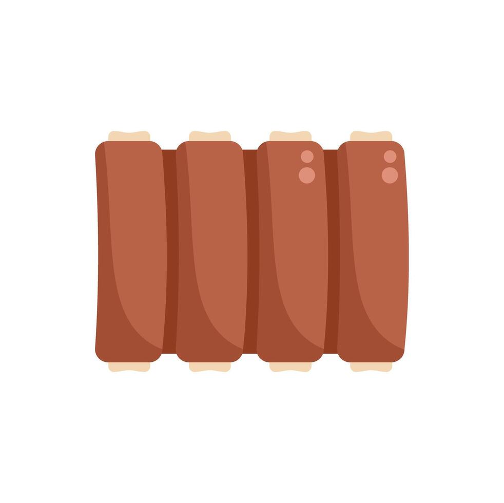 Grilled spare ribs with bones representing delicious barbecue food vector