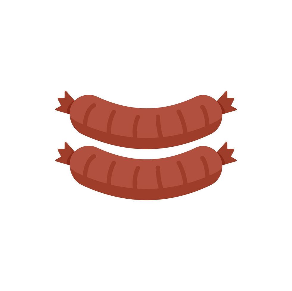 Two grilled sausages are lying next to each other vector