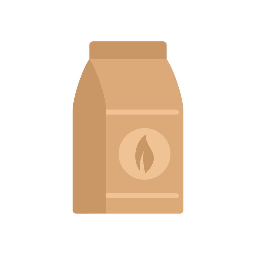 Paper bag packaging with firestarter logo for camping or barbecue vector