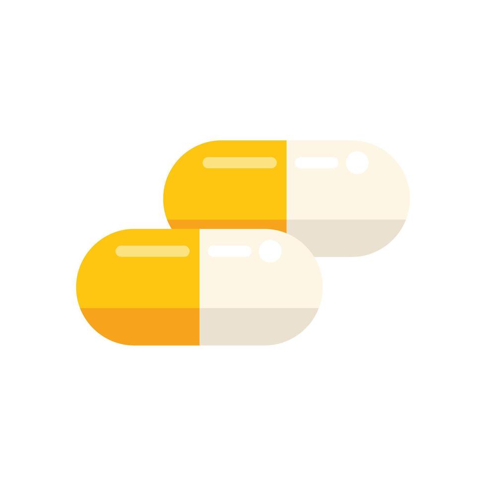 Two pills of medicine lying on white background vector