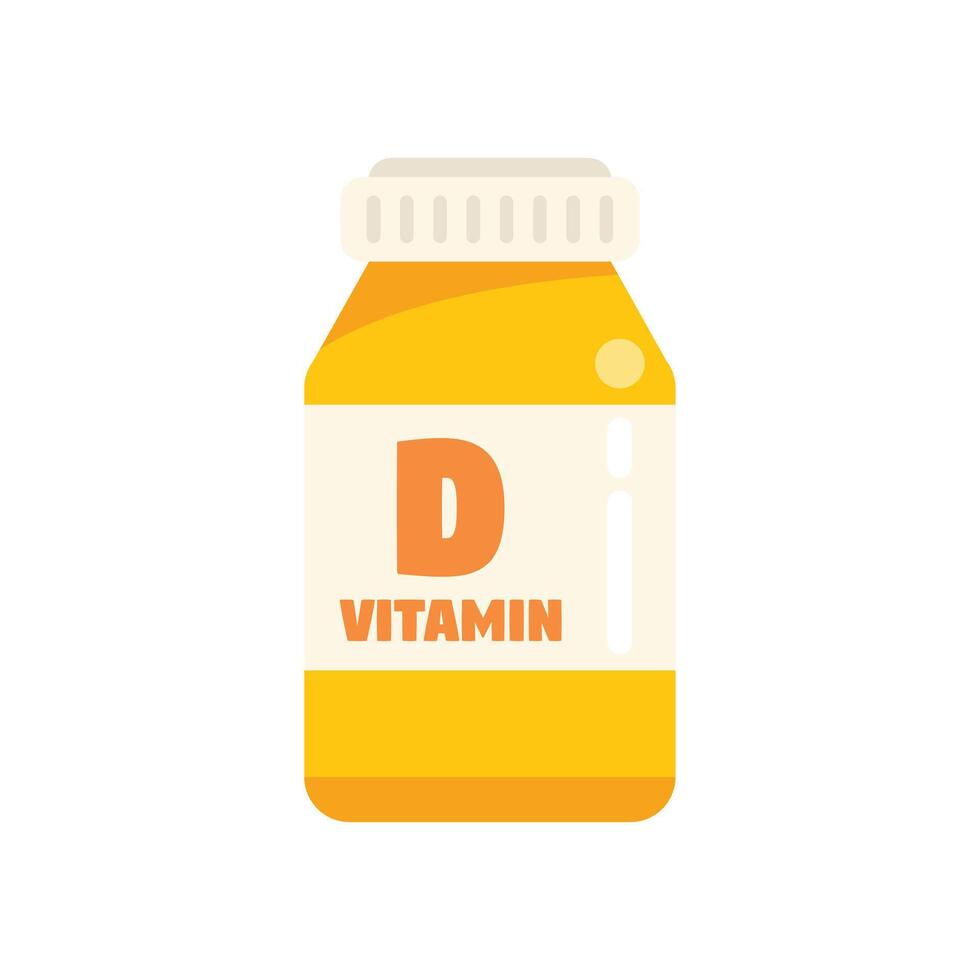 Vitamin d bottle promoting health and wellness benefits vector