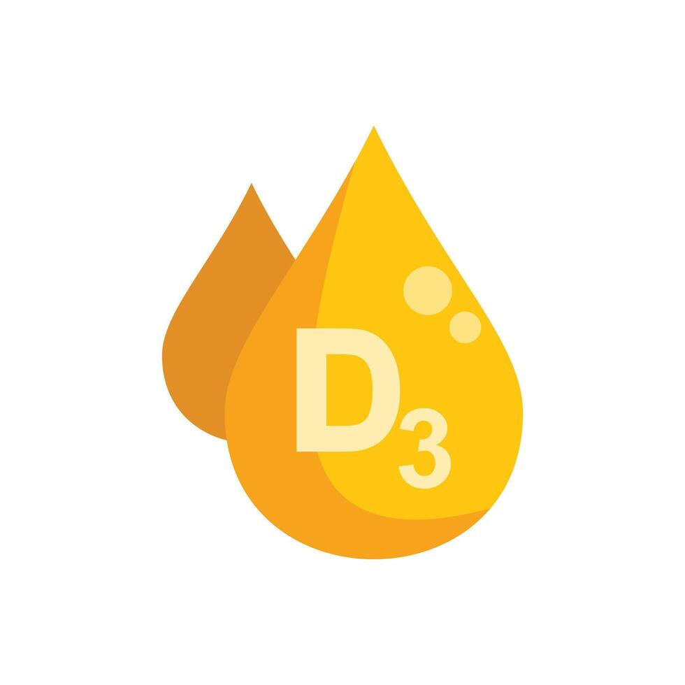 Two yellow drops representing vitamin d3 supplement vector