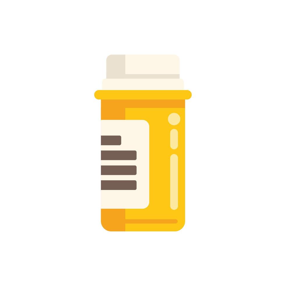 Yellow plastic medical pill bottle containing prescription drugs vector