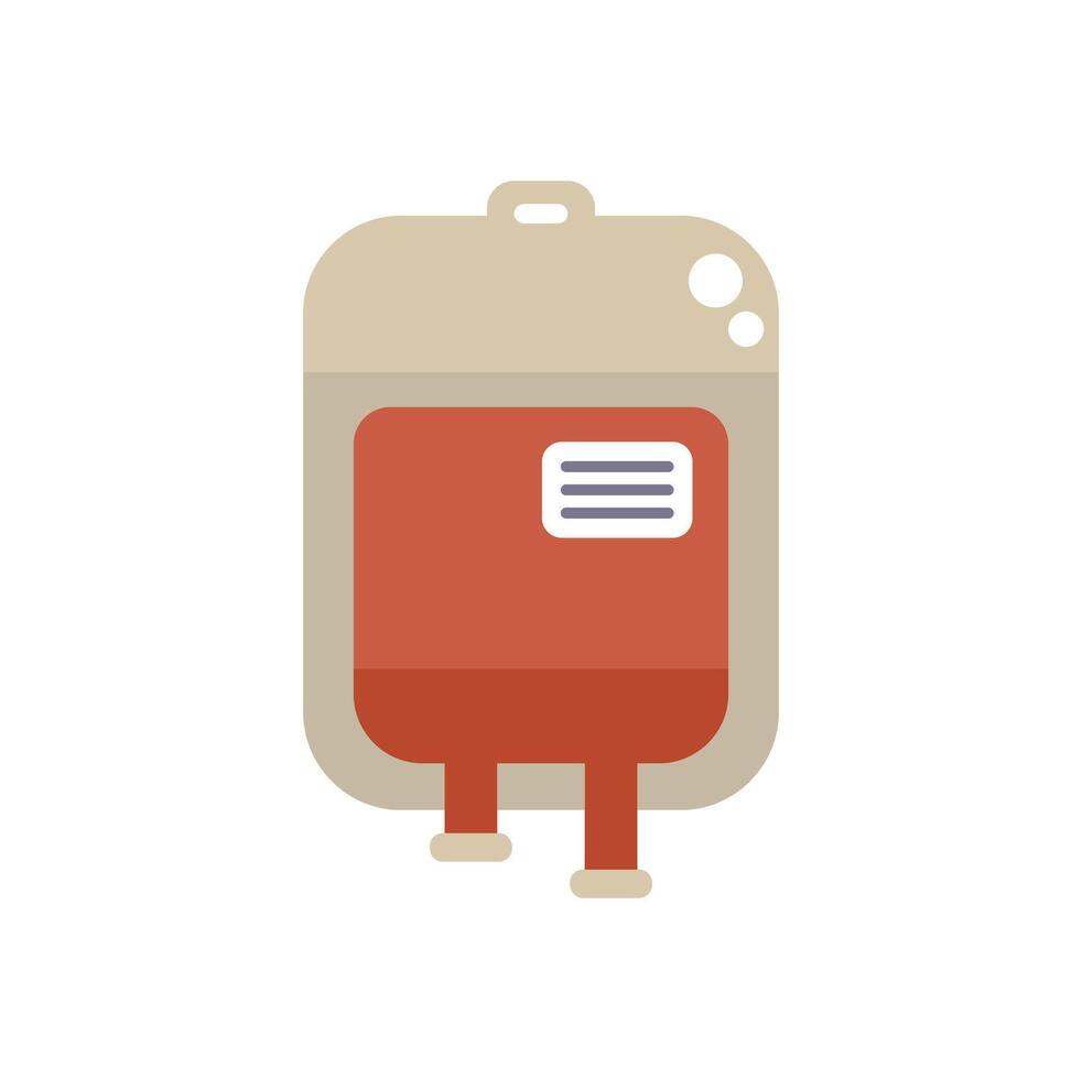 Blood bag is filled with blood, ready to save a life vector