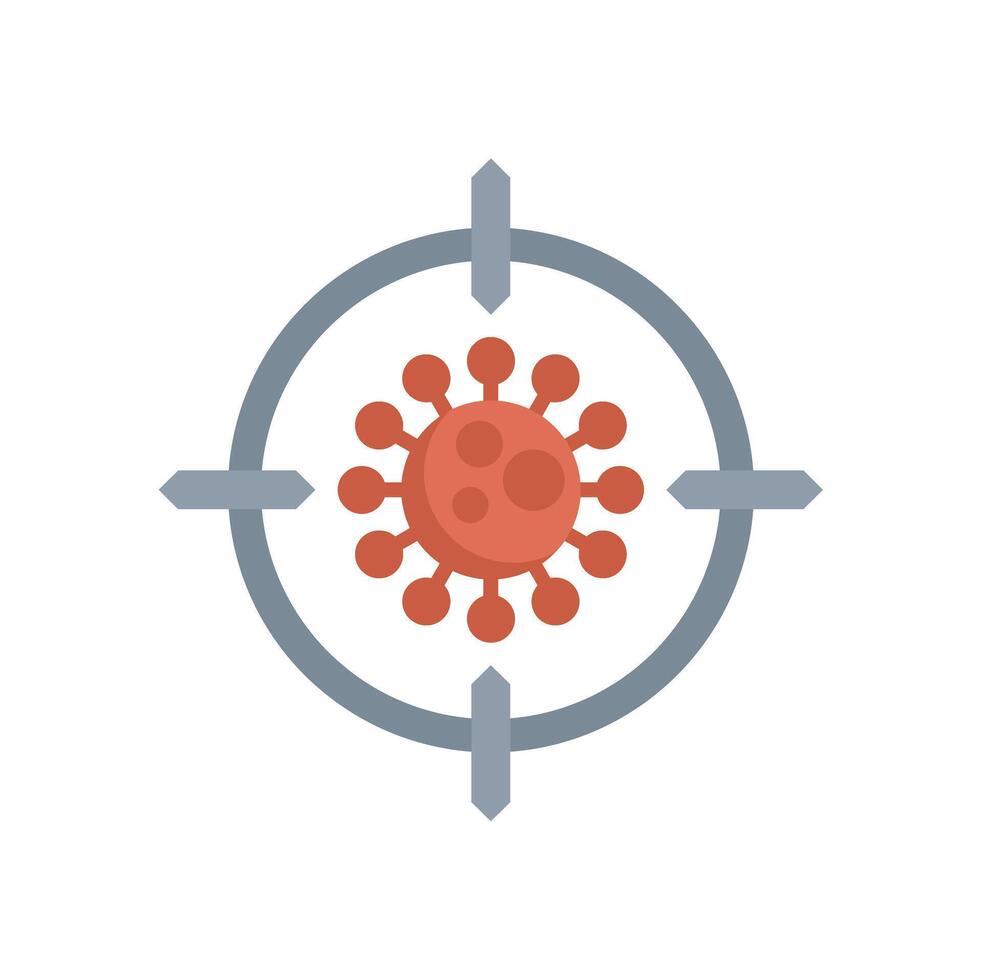 Coronavirus in target aim symbol is representing concept of fighting virus vector